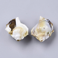 Floral White Acrylic Beads, Imitation Gemstone Style, Cone Shell, Floral White, 27.5x21.5x14mm, Hole: 1.8mm, about 207pcs/500g.