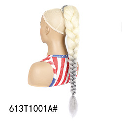 LS19-613T1001A# Extension de cheveux synthétiques tressés à trois brins colorés pour coiffure longue queue de cheval des femmes africaines