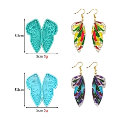 Random Color Silicone Pendant Molds, Resin Casting Molds, for UV Resin, Epoxy Resin Craft Making, Butterfly, Random Color, 53x50mm