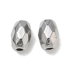 Stainless Steel Color 304 Stainless Steel Beads, Faceted, Rice, Stainless Steel Color, 6.5x4mm, Hole: 1.4mm