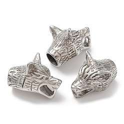 Нержавеющая Сталь Цвет Устойчивы к потускнению 304 наконечники шнура из нержавеющей стали, для изготовления кожаных браслетов, цвет нержавеющей стали, 27.5x18x16 мм, отверстие : 8 мм