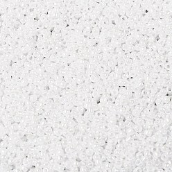 (121) Opaque Luster White Toho perles de rocaille rondes, perles de rocaille japonais, (121) blanc lustré opaque, 15/0, 1.5mm, Trou: 0.7mm, environ15000 pcs / 50 g