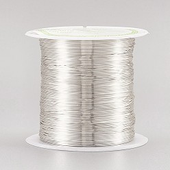 Серебро Круглая медная проволока медная проволока для бисероплетения для изготовления ювелирных изделий, долговечный, серебряные, 28 датчик, 0.3 мм, около 236.22 футов (72 м) / рулон