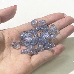 Steel Blue Transparent Czech Glass Beads, Pakchoi, Steel Blue, 11x7mm