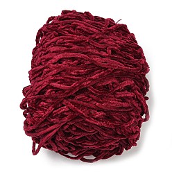 FireBrick Wool Chenille Yarn, Velvet Cotton Hand Knitting Threads, for Baby Sweater Scarf Fabric Needlework Craft, FireBrick, 5mm, 95~100g/skein