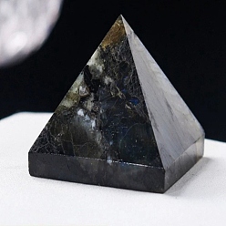 Лабрадорита Генераторы энергии из натурального лабрадорита, камень пирамиды рейки для украшения стола домашнего офиса, 28~32x28~32x28~32 мм