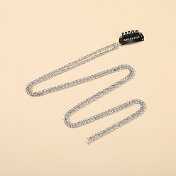 Crystal Rhinestone Hair Chains, Long Tassel Extension Hair Clip Chains Hair Braiding, for Women Girls, Crystal, 470mm