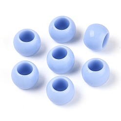 Васильковый Непрозрачные акриловые бусины, круглые, васильковый, 12x9.8 мм, отверстие : 6.5 мм, Около 850 шт / 500 г