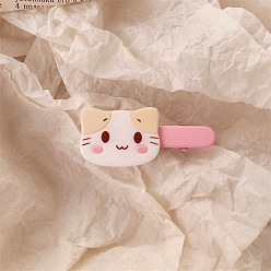 Pink Акриловые заколки для волос из кожи аллигатора для кошек, аксессуары для волос для женщин и девочек, розовые, 50x30 мм