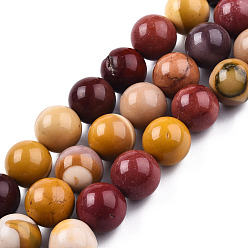 Mookaite Natural Mookaite Beads Strands, Round, 10mm, Hole: 1mm, about 40pcs/strand, 15.7 inch