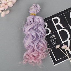 Lilac High Temperature Fiber Long Instant Noodle Curly Hairstyle Doll Wig Hair, for DIY Girl BJD Makings Accessoriess, Lilac, 150mm