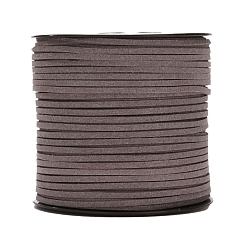 Rosy Brown Flat Imitation Leather Cord, for Gift Packaging, Rosy Brown, 3mm, about 98.43 Yards(90m)/Roll