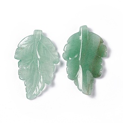 Green Aventurine Natural Green Aventurine Pendants, Leaf Charms, 41.5x25~26x5mm, Hole: 0.8mm