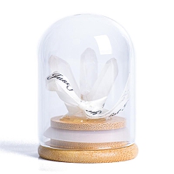 Хрусталь Натуральный кварцевый кристалл натуральный драгоценный камень витрина украшения, со стеклянной крышкой, для домашнего офисного стола, 52x75 мм