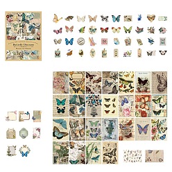 Butterfly Vintage Handmade Art Gallery Material Retro Scrapbook Paper, Collage Creative Journal Decoration Backgroud Sheets, Butterfly, 60~93x60~100mm