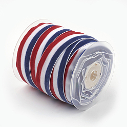 Colorful 3 Colors Single Face Velvet Ribbon, Colorful, 3/4 inch(19mm), about 25yards/roll(22.86m/roll)