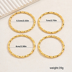 Золотой 4шт. элегантный набор из цинкового сплава витых браслетов для женщин, золотые, внутренний диаметр: 2-3/4 дюйм (7 см)