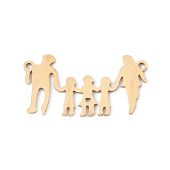 Golden 304 Stainless Steel The Family Connector Charms, Men & Women & Kid, Golden, 15x28.5x1mm, Hole: 1.4mm
