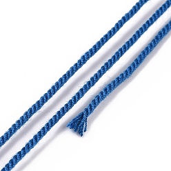 Blue Macrame Cotton Cord, Braided Rope, with Plastic Reel, for Wall Hanging, Crafts, Gift Wrapping, Blue, 1.5mm, about 21.87 Yards(20m)/Roll