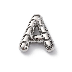 Letter A Латунные подвески, стойки покрытие, долговечный, без кадмия и без свинца, подвески с полыми буквами, буква a, 21.5x19x6.5 мм, отверстие : 4.7x3 мм