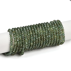 Апатит Естественный зеленый апатит бисер нити, граненые, рондель, 4x3 мм, отверстие : 0.7 мм, около 120 шт / нитка, 14.57~14.96'' (37~38 см)