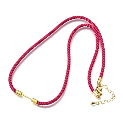 Светло-Вишневый 3мм круглые нейлоновые миланские шнуры для изготовления ожерелий, с латунными выводами и 303 застежками из лобстера из нержавеющей стали, золотые, долговечный, стойки покрытие, светло-вишневый, 19.53 дюйм (49.6 см)