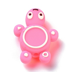 Pearl Pink Silicone Focal Beads, Turtle, Pearl Pink, 29x22x8mm, Hole: 3mm