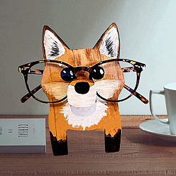 Fox Animal Shaped Wooden Eyeglasses Display Stands, Single Sunglasses Storage Rack, Fox, 15x10cm