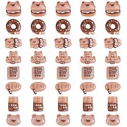 Chocolate 40Pcs Animal Bear Slime Resin Charms Doughnuts Bread Snack Resin Charm Opaque Flatback Embellishment Resin Charm for DIY Phonecase Decor Scrapbooking Crafts Jewelry Making Supplies, Chocolate, 24x20mm