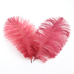 Indian Red Ostrich Feather Ornament Accessories, for DIY Costume, Hair Accessories, Backdrop Craft, Indian Red, 200~250mm