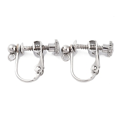 Stainless Steel Color 316 Stainless Steel Clip-on Earring Findings, Stainless Steel Color, 16x13x5mm, Hole: 1.5mm
