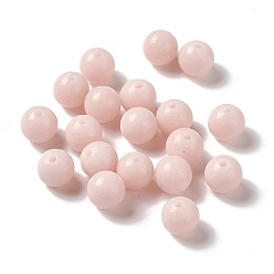 Pink Perle de verre couleur bonbon lumineuse, brillent dans le noir, ronde, rose, 8mm, Trou: 1.3mm