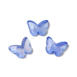 Королевский синий K 9 стеклянные кабошоны, с блеском порошок, бабочка, королевский синий, 8x11x3 мм