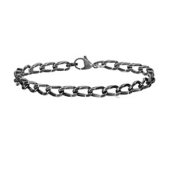 Античное Серебро Браслеты из нержавеющей стали с панцирными цепями, драгоценности для мужчины, античное серебро, 9-1/8 дюйм (23 см)