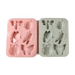 Random Color Insect Shape Cake DIY Food Grade Silicone Mold, Cake Molds(Random Color is not Necessarily The Color of the Picture), Random Color, 261x201x20mm, Inner Diameter: 67~91x58~92mm