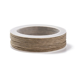 Rosy Brown Braided Nylon Threads, Dyed, Knotting Cord, for Chinese Knotting, Crafts and Jewelry Making, Rosy Brown, 1mm, about 21.87 yards(20m)/roll
