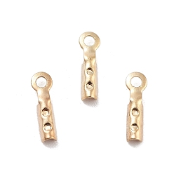 Light Gold Покрытие стойки латунь складные обжимные концы, без кадмия и без свинца, золотой свет, 7.5x2.2 мм, отверстие : 1 мм, внутренний диаметр: 1.2 мм