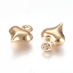 Golden 304 Stainless Steel Charms, Heart, Golden, 8.5x6x3mm, Hole: 1mm