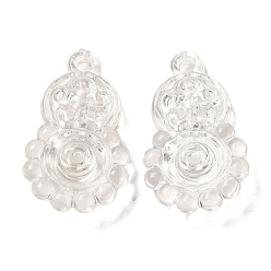 Clear Transparent Acrylic Pendants, Flower Charms, Clear, 32.5x19x7mm, Hole: 2.5mm, about 362pcs/500g