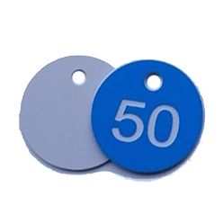 Синий Круглый номер из АБС-пластика 31~60 наборы брошей, синие, 49 мм, 30 шт / комплект.