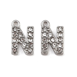 Letter N 304 из нержавеющей стали амулеты горный хрусталь, цвет нержавеющей стали, Письмо N, 9.5x6x2, отверстие : 1 мм
