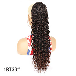 22-inch 1BT33 Длинные вьющиеся волосы, наращивание хвоста с помощью эластичного шнурка — варианты 16 дюймов и 22 дюймов