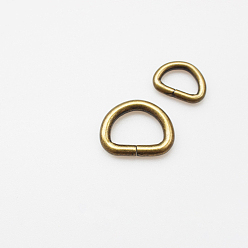 Antique Bronze Iron D Ring, for Luggage Belt Craft DIY Accessories, Antique Bronze, 3.8mm, Inner Diameter: 16x10mm