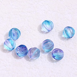 Deep Sky Blue Czech Glass Beads, Pumpkin, Deep Sky Blue, 8mm, Hole: 1mm