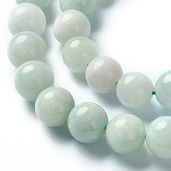 Jadeite Natural Jadeite Beads Strands, Round, Grade A, 10mm, Hole: 1.2mm, about 39pcs/strand, 15.35 inch(39cm)