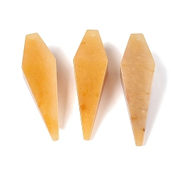 Topaz Jade Natural Topaz Jade Pendants, Arrowhead Charms, 42~44x12~13.5x12~13.5mm, Hole: 1.2~1.6mm