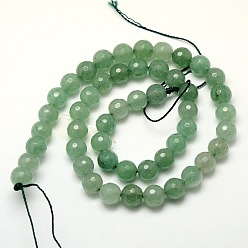 Green Aventurine Natural Green Aventurine Beads Strands, Faceted, Round, 4mm, Hole: 1mm, about 98pcs/strand, 15.3 inch