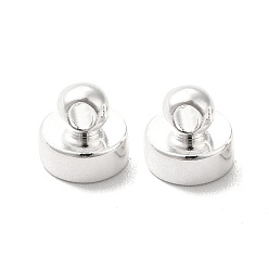 925 Sterling Silver Plated Brass Pendant Bails, Cadmium Free & Lead Free, Flat Round, 925 Sterling Silver Plated, 6x5.5mm, Hole: 1.5mm