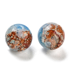 Sky Blue Transparent Spray Painting Crackle Glass Beads, Round, Sky Blue, 10mm, Hole: 1.6mm, 200pcs/bag