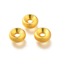 Матовый Кофейно-Золотой Латунные бусины, долговечный, без кадмия и без свинца, плоско-круглые, матовый кофе золотой, 7.5x3.5 мм, отверстие : 2.5 мм